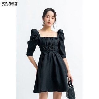 Đầm babydoll dáng xòe tay lỡ cổ vuông tay bồng dew0696 - 92wear