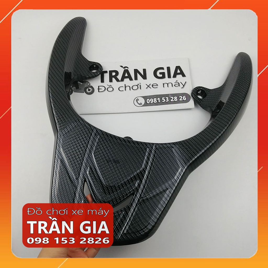 Ốp cảng sau xe Sh Mode năm 2013-2014-2015-2016-2017-2018-2019 chụp tay dắt Sh Mo nữ xi inox cacbon - phụ kiện trang trí