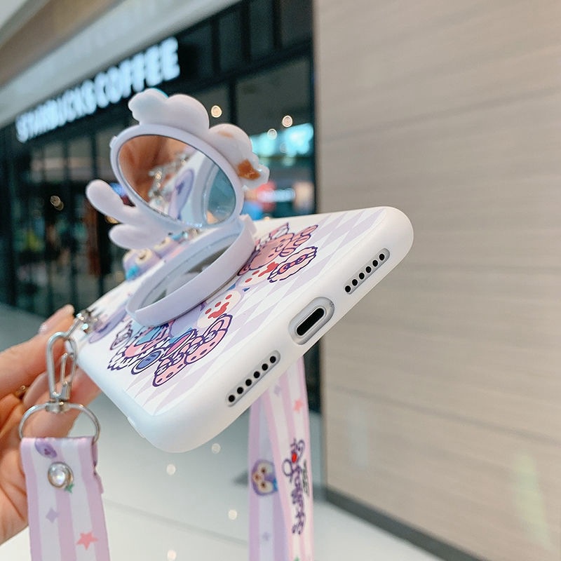 For Xiaomi Redmi Note 12 Pro+ 11 Pro 12S 11S 10S 10 5G 9S 9 8 7 Pro Redmi 13C 12C 10C A2 A1 9A 9C 9T Hình vẽ 3D Stellalou với Gương trang điểm Dây nghiêng Vỏ điện thoại mềm