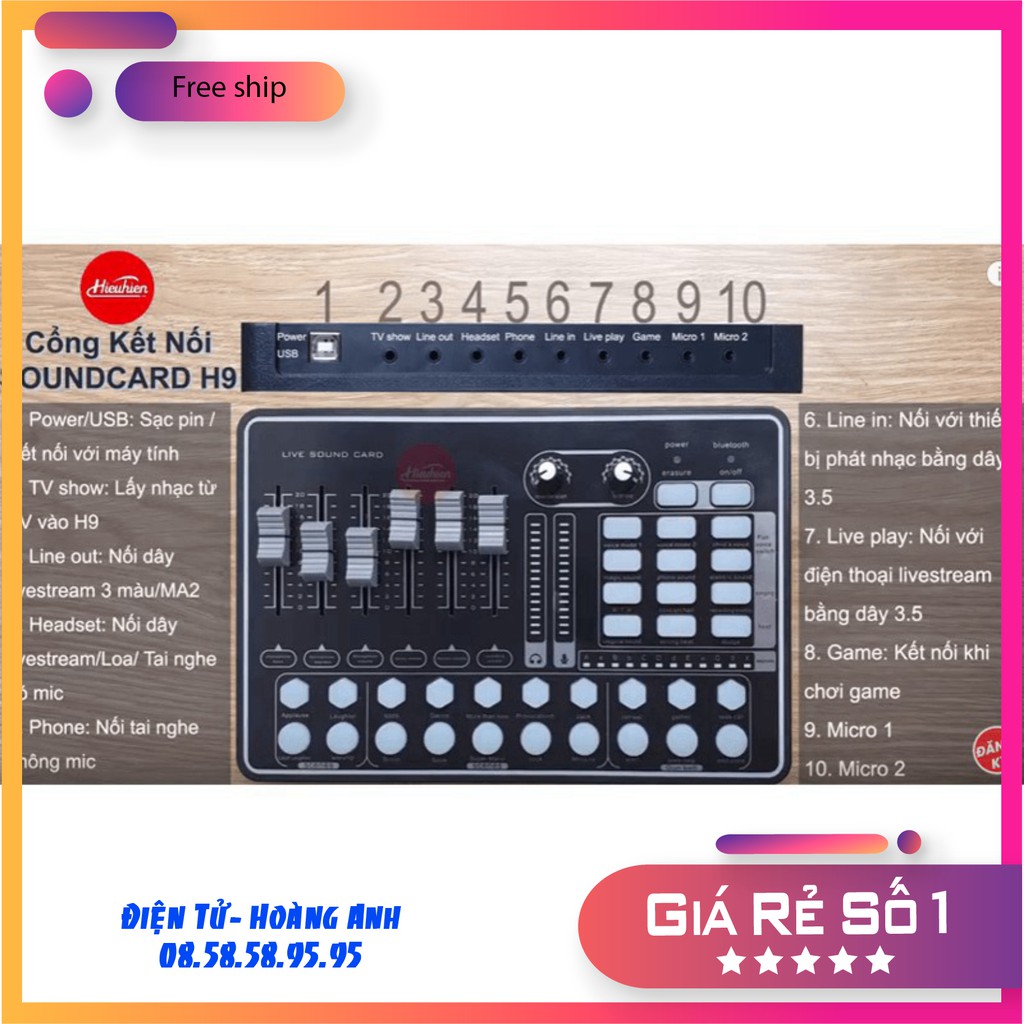 Sound Card H9 phiên bản mới nhất 2021  Autotune , Hỗ Trợ Kết Nối Blutooth , Thu Âm, Livestream Facebook