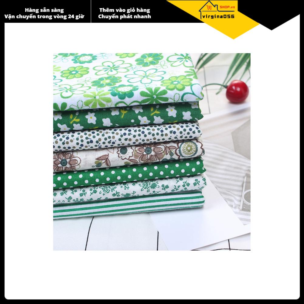 Bộ 7 tấm vải bông 50*50cm hình vuông cắt sẵn dùng làm ga giường