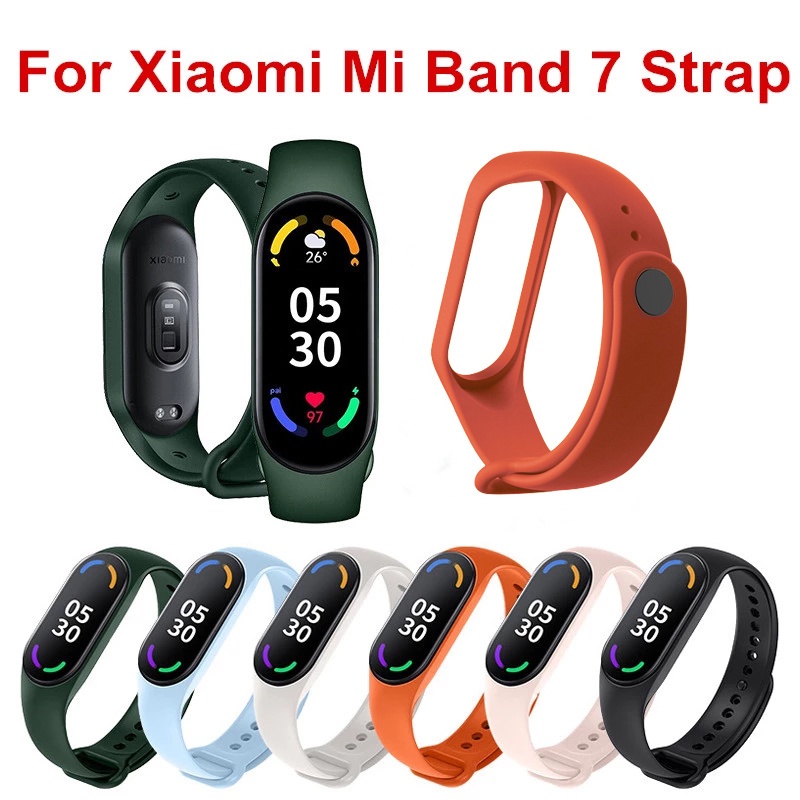 Dây Đeo Silicon TPU Mềm Màu Trơn Cho Đồng Hồ Thông Minh Xiaomi Mi Band 7
