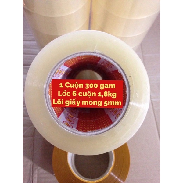 BĂNG DÍNH 300 Gram/1 CUỘN.LÕI GIẤY MỎNG 5mm.HÀNG DAI ĐỘ BÁM DÍNH TỐT