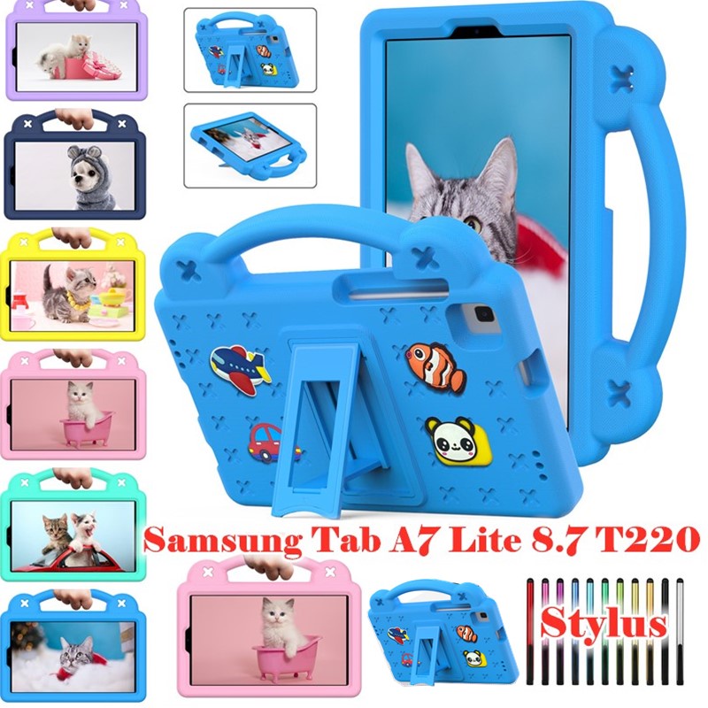 Ốp Máy Tính Bảng Silicon PC Chống Sốc Có Giá Đỡ An Toàn Cho Samsung Galaxy Tab A7 Lite 8.7 SM-T220 T225