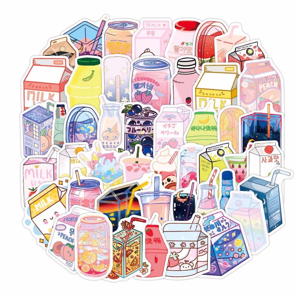 Bộ 50 Miếng Dán Trang Trí Xe Hơi Họa Tiết Hoạt Hình Graffiti Chống Thấm Nước