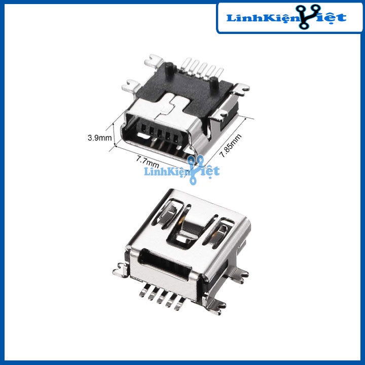 Cổng USB mini 5P chân cắm/chân dán