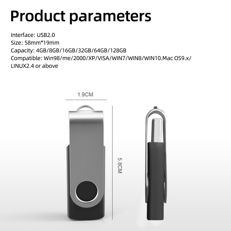 Usb Ankndo A02 2.0 32GB 64GB 128GB Dung Lượng Thực Tế Ảo 128GB 16GB 8GB
