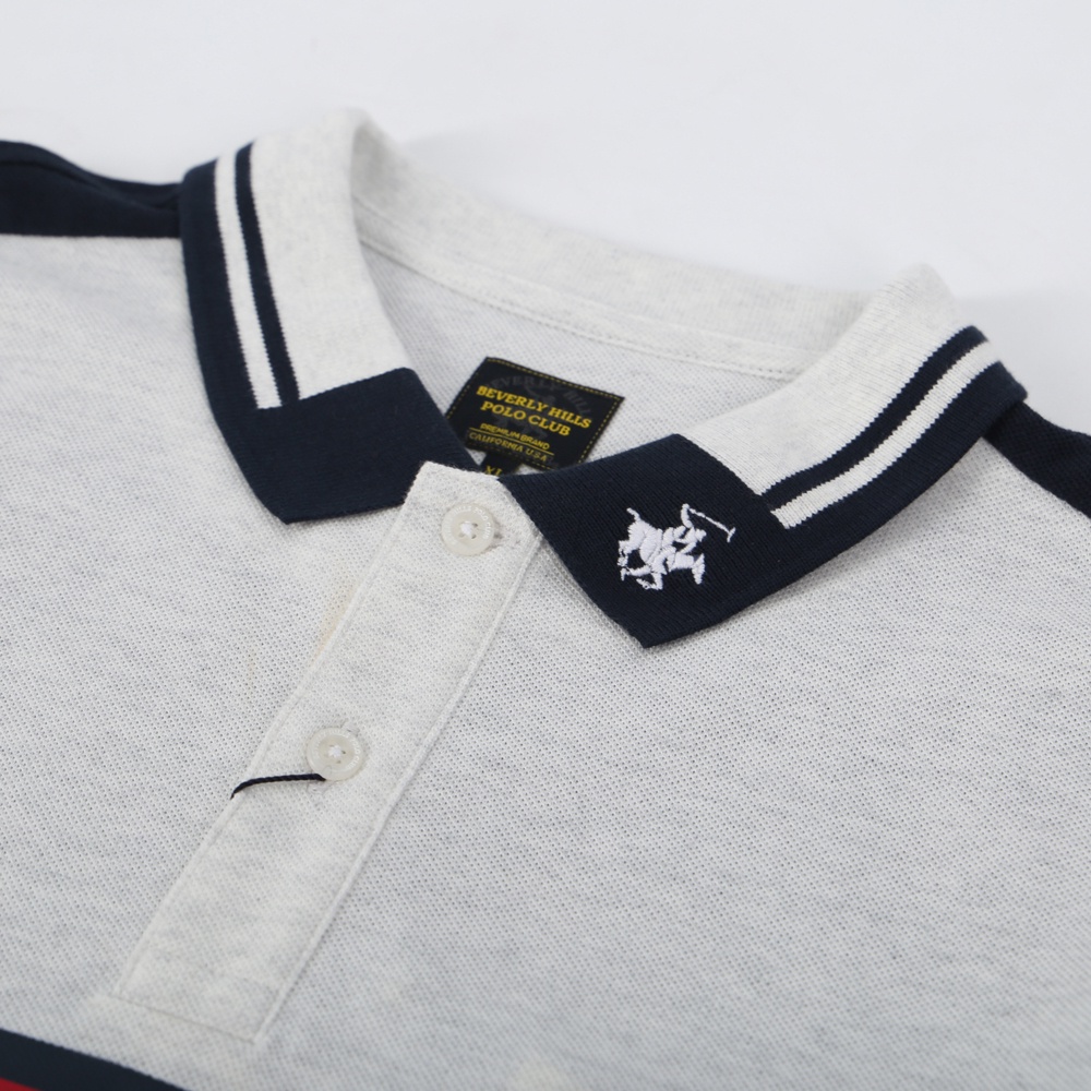 Beverly Hills Polo Club - Áo polo Ngắn tay Nam Slim Fit Xám melange GM- BHPC PMSSW21TL012