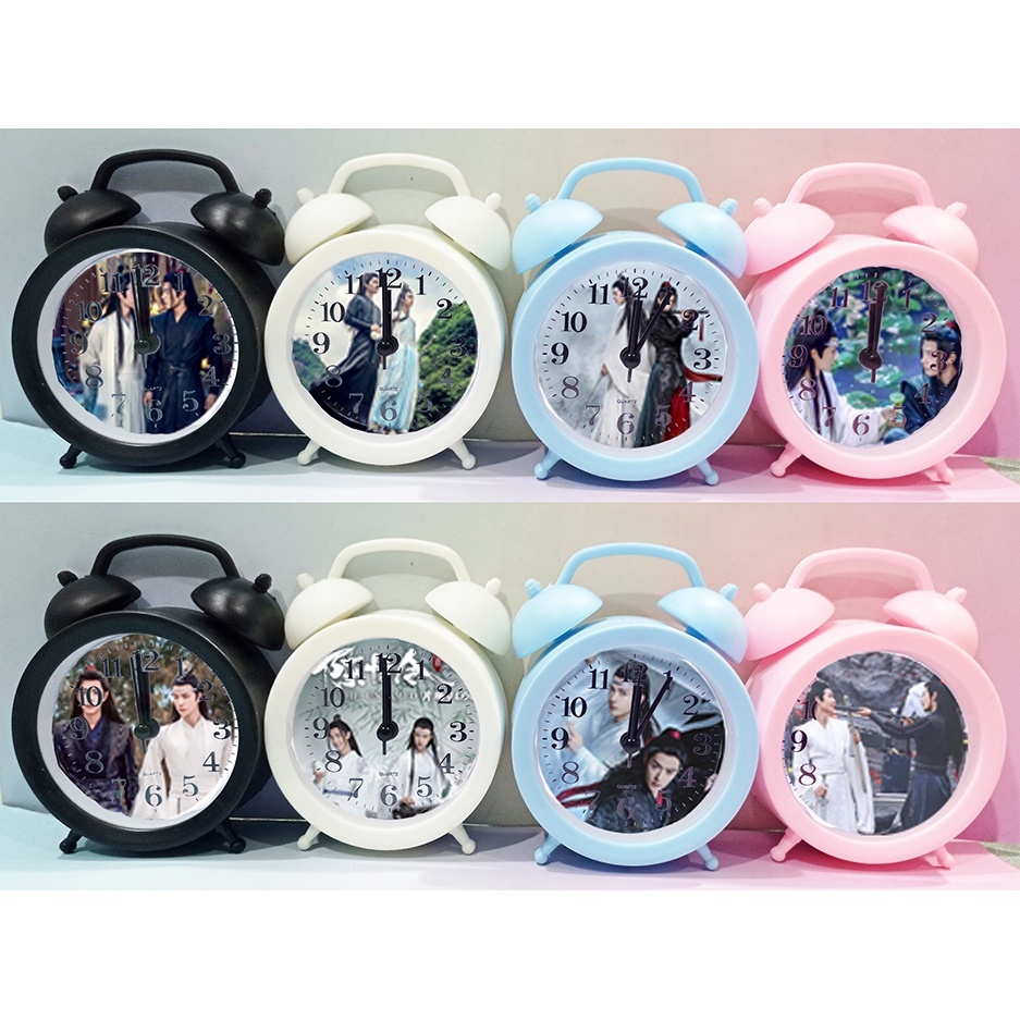 Đồng hồ báo thức tfboys tròn chuông ĐHT5 trần tình lệnh hoàng đế mèo capoo usagyuuun jinbeisan gấu thỏ cherry hoa nhí