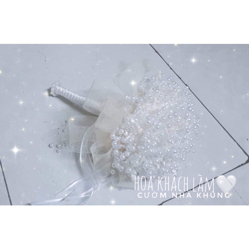 Hoa cưới cô dâu - Hoa hạt cườm - nguyên liệu và thành phẩm