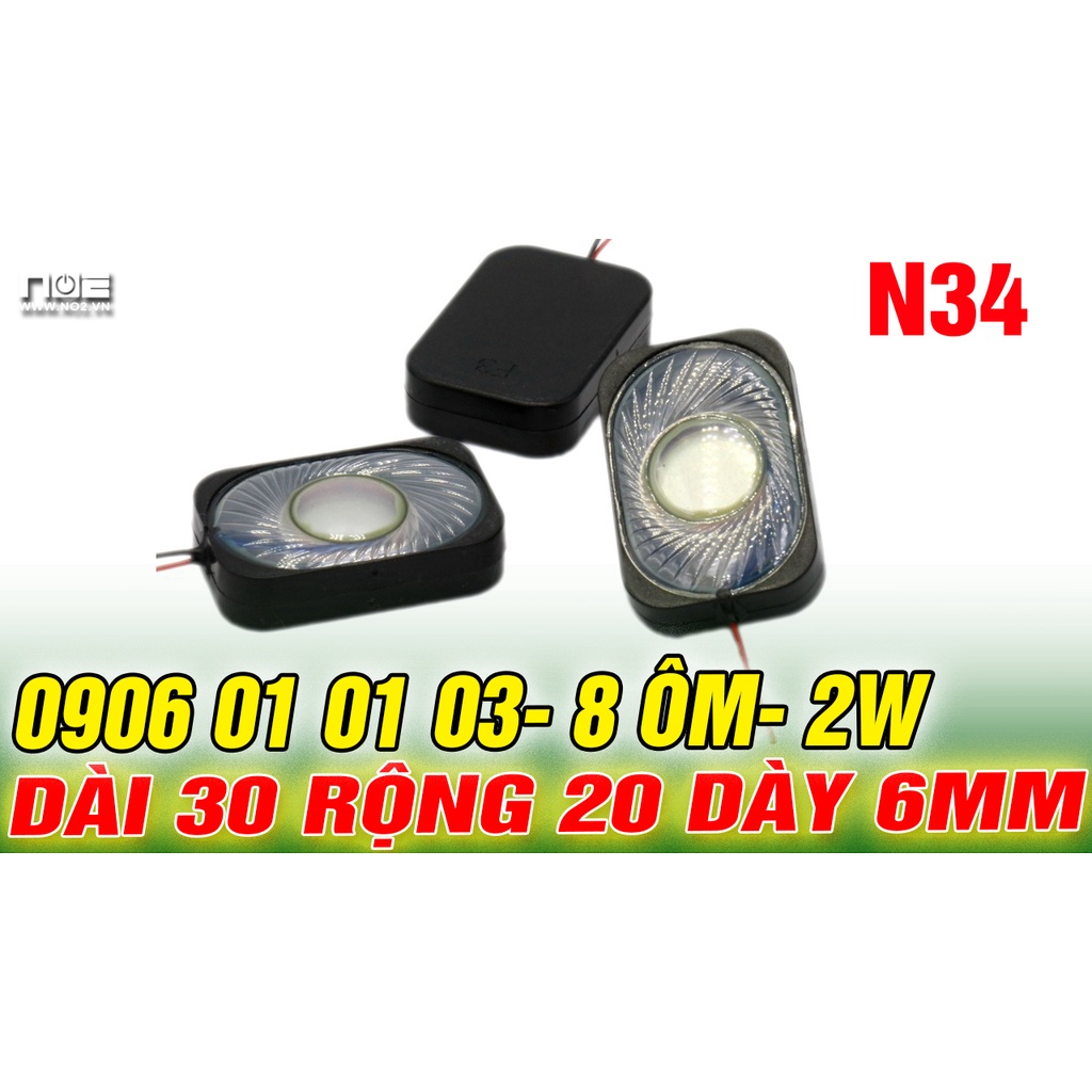 Loa laptop bầu dục N34,Dài 30 rộng 20 dày 6mm- 8 ôm 2W- ÂM thanh tốt