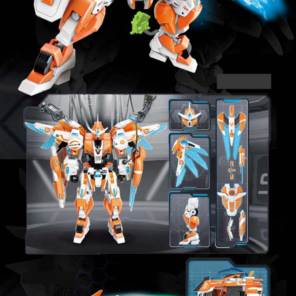 Đồ Chơi Lego Mech Xếp Hình Lắp Ráp Qman QQ Speed Người Máy Robot 74024 Áo Giáp Hoàng Gia