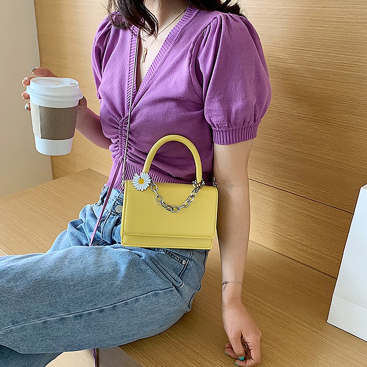 [HOT] Túi Đeo Chéo Mini Tặng Kèm Hoa Cúc Da Trơn  TEB829