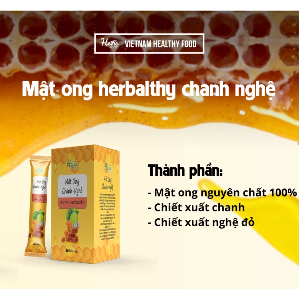 Mật ong nguyên chất Heviefood Chanh Nghệ Hộp 400g/Chai 500g/1000g - NATURALMART