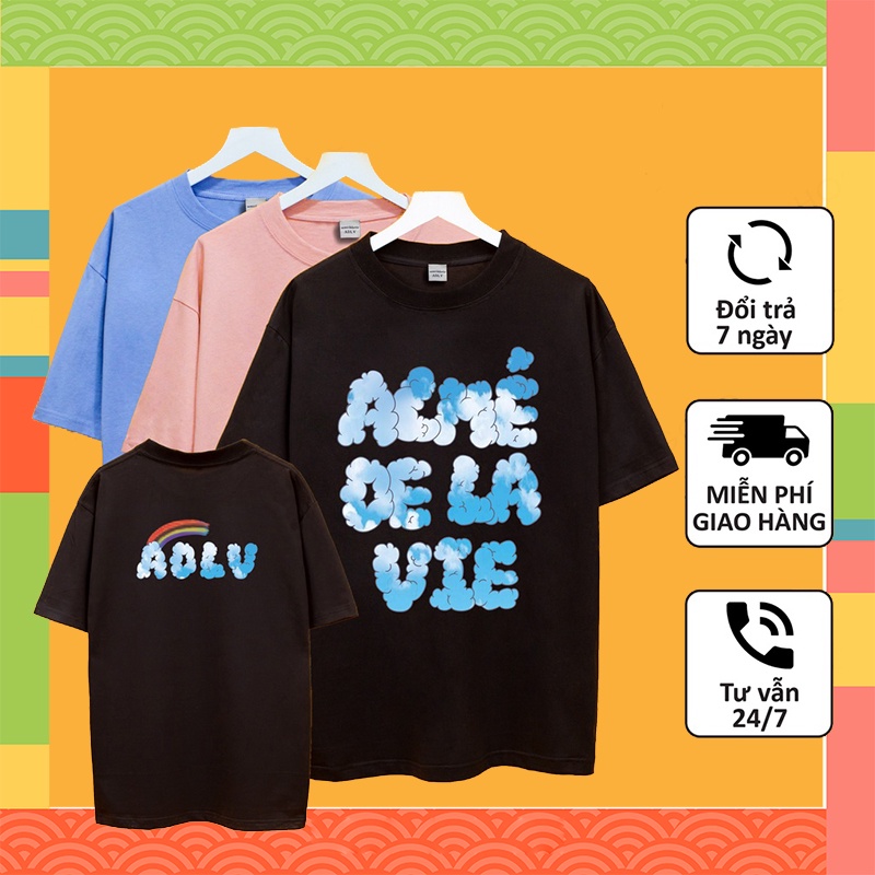 Áo thun tay lỡ ADLV Mây Cloud unisex nam nữ form rộng oversize chất liệu cotton 46 Clothing