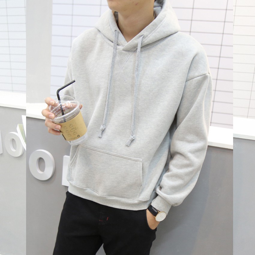 [FREESHIP] áo hoodie xám trơn unisex - áo khoác nỉ bông hoodie basic gray | BigBuy360 - bigbuy360.vn