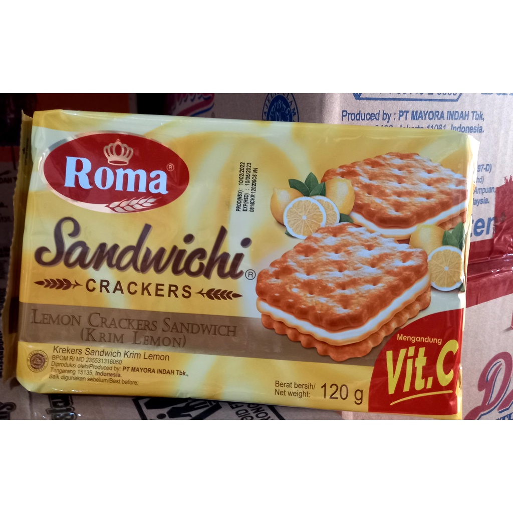 Bánh quy giòn Roma sandwichi vị chanh 120g