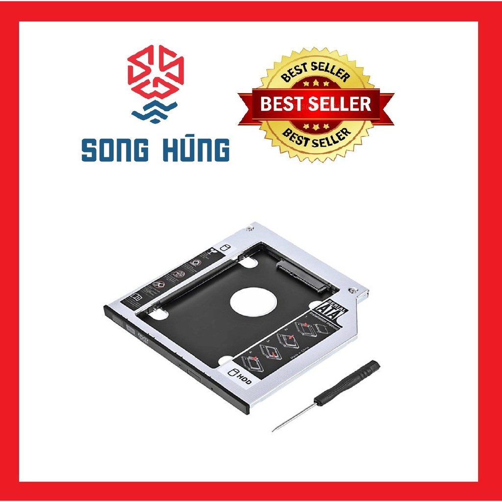 Khay đựng ổ cứng SSD, Caddy bay 9.5mm loại mỏng giành cho laptop.