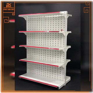 Kệ Siêu Thị Tôn Lỗ Đôi (2 Mặt) Dài 120 Rộng 70 Cao 180 x 5 Tầng