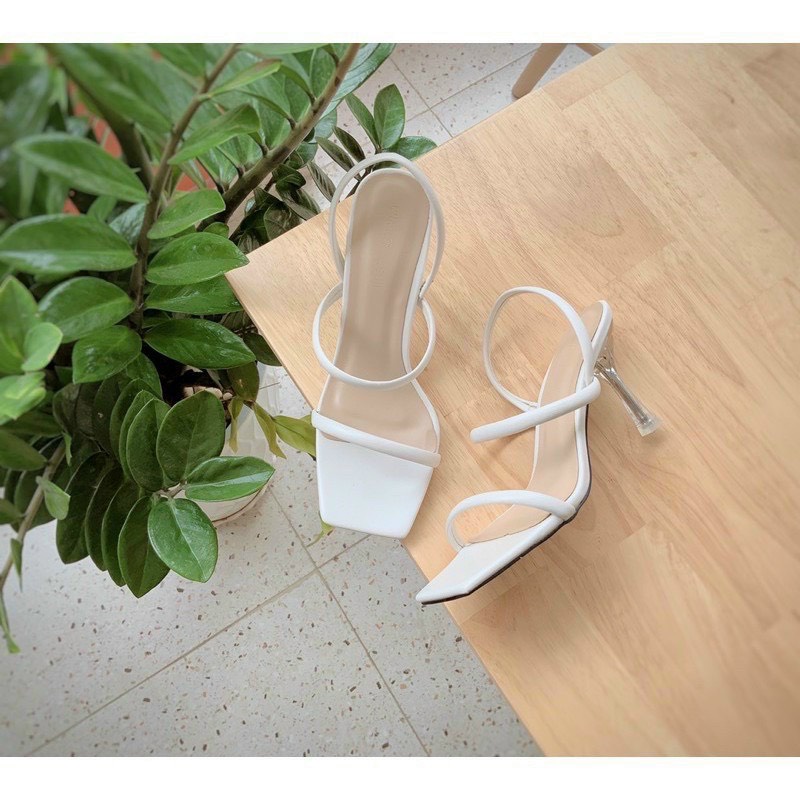 Sandal cao gót quai trơn gót trong 7p, giày cao gót 7cm gót nhọn Chị Đẹp Store mã TH133