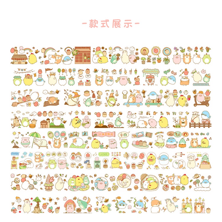 1 Cuộn sticker chất liệu nhựa trong suốt hình dán siêu dễ thương