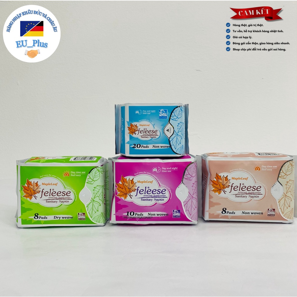 Băng vệ sinh Feleese thảo dược cotton 10 miếng - Canada - 3 miếng đêm + 7 miếng ngày