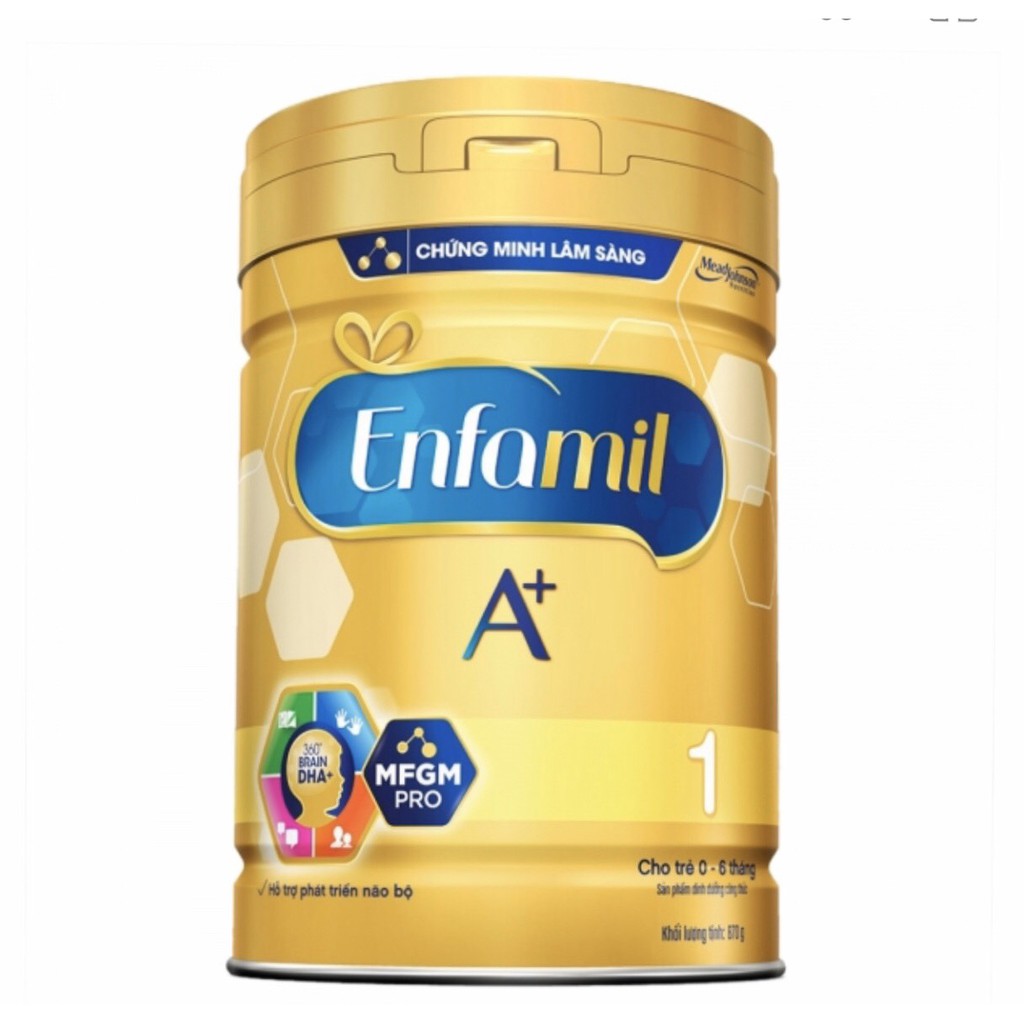 Sữa Bột Enfamil A+ 1 và MFGM Loại 900g Cho trẻ Từ 0-6 Tháng Tuổi