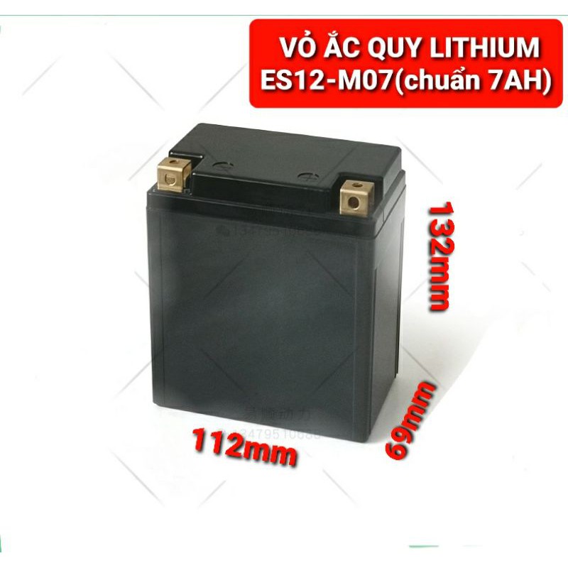 Achun.vn - ES12-M07 - VỎ BÌNH ẮC QUY LITHIUM tiêu chuẩn 7.0AH  Khởi động xe máy