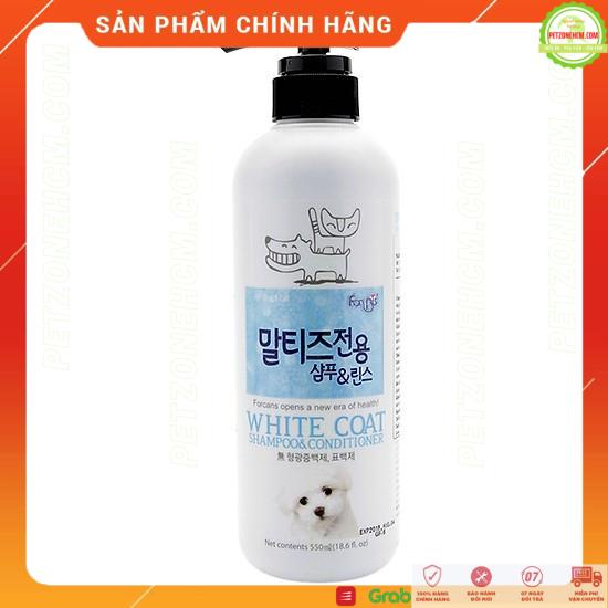 Sữa tắm cho chó lông trăng ForCans ⚜ FREESHIP ⚜ White Coat Forbis 550ml - Dầu gội và xả dành cho chó lông trắng