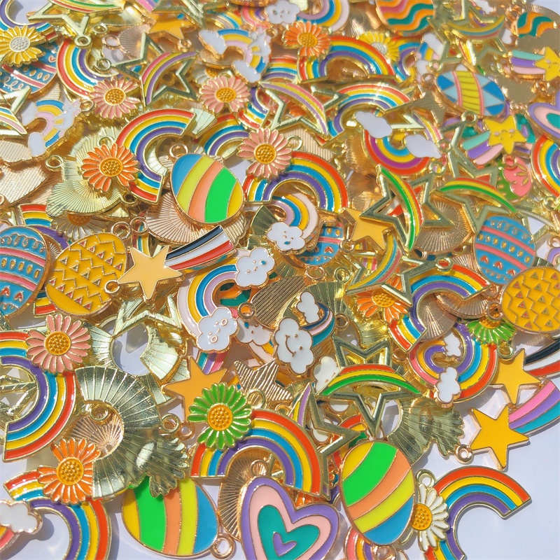 Set 10 Mặt Vòng cổ Hình Kỳ Lân Ngôi Sao Năm Cánh Bằng Hợp Kim Thời Trang DIY