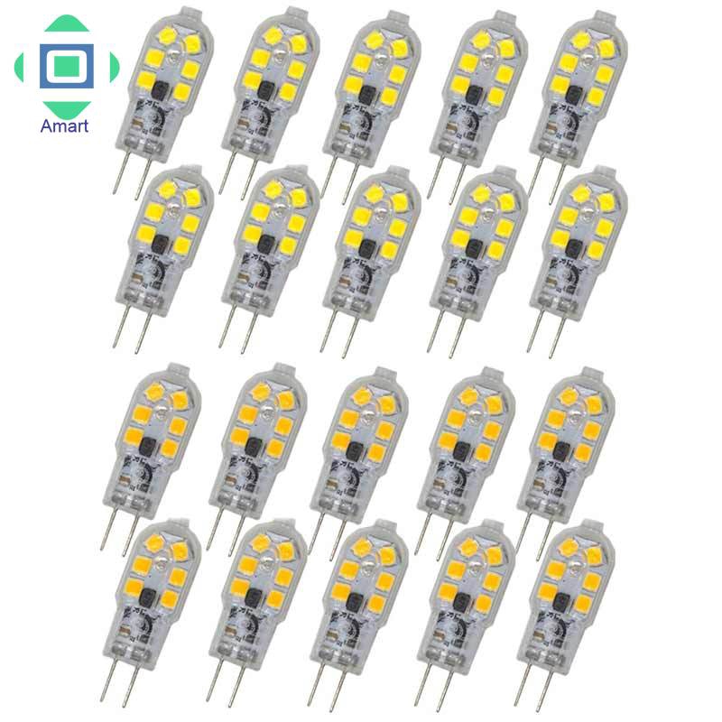 Bộ 10 bóng đèn LED mini G4 SMD2835 chạy nguồn AC/DC 12V 220V