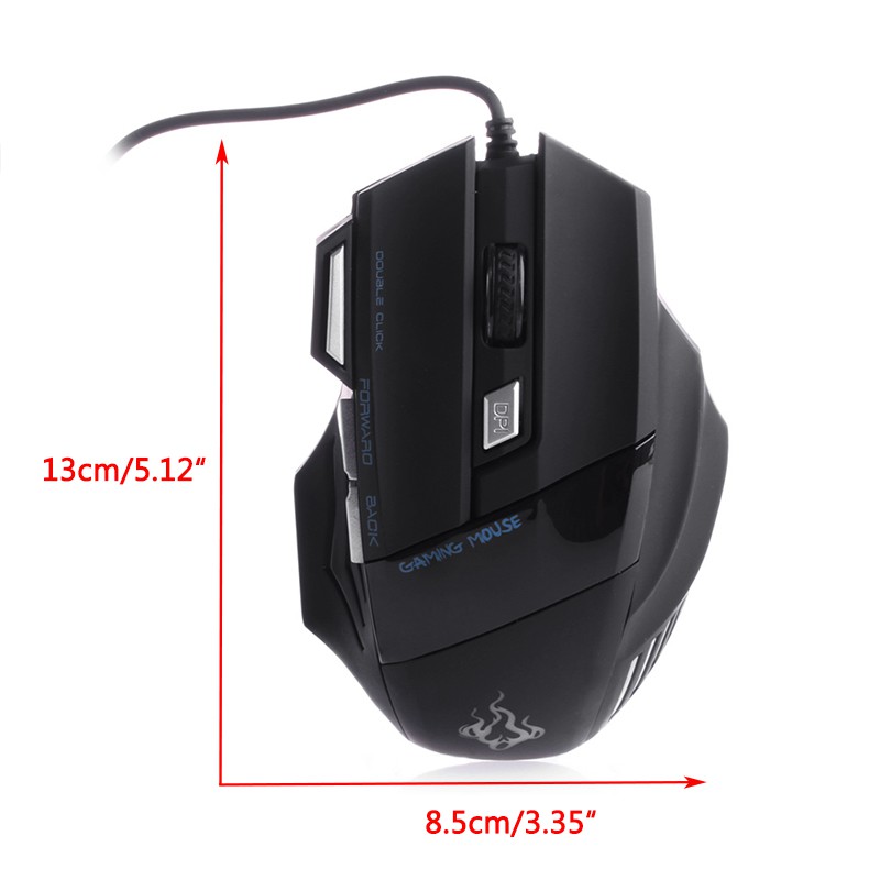 Chuột quang Gaming tích hợp đèn LED 5500 DPI 7 nút