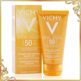 Kem chống nắng Vichy Ideal Soleil Mattifying Face Fluid Dry Touch SPF 50 UVA +UVB 50ml