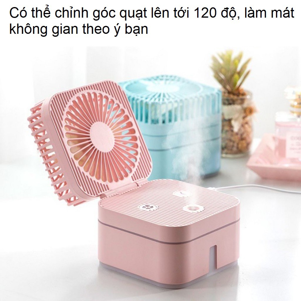 Quạt Mini | Quạt Phun Sương Để Bàn Magic Cube 3 Chế Độ Mát, Kiêm Đèn Ngủ Gấp Gọn Siêu Tiện Dụng - Bảo Hành 12 Tháng | BigBuy360 - bigbuy360.vn