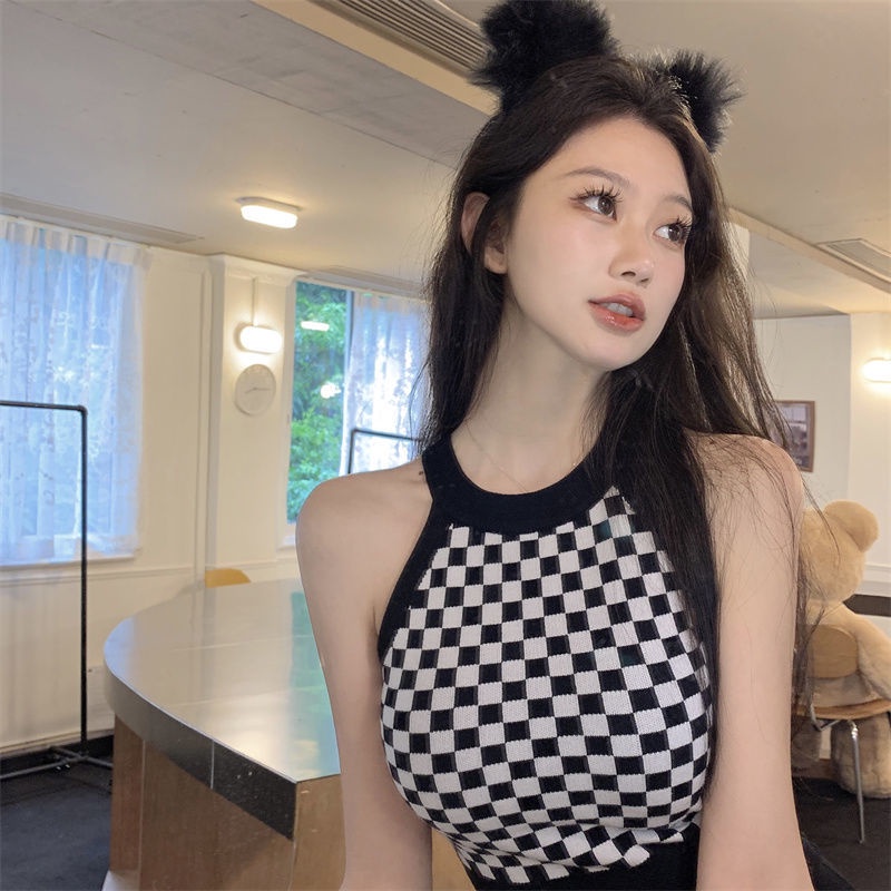 Mới Áo Dệt Kim Sát Nách Cổ Yếm In Họa Tiết Độc Đáo Thời Trang Cho Nữ