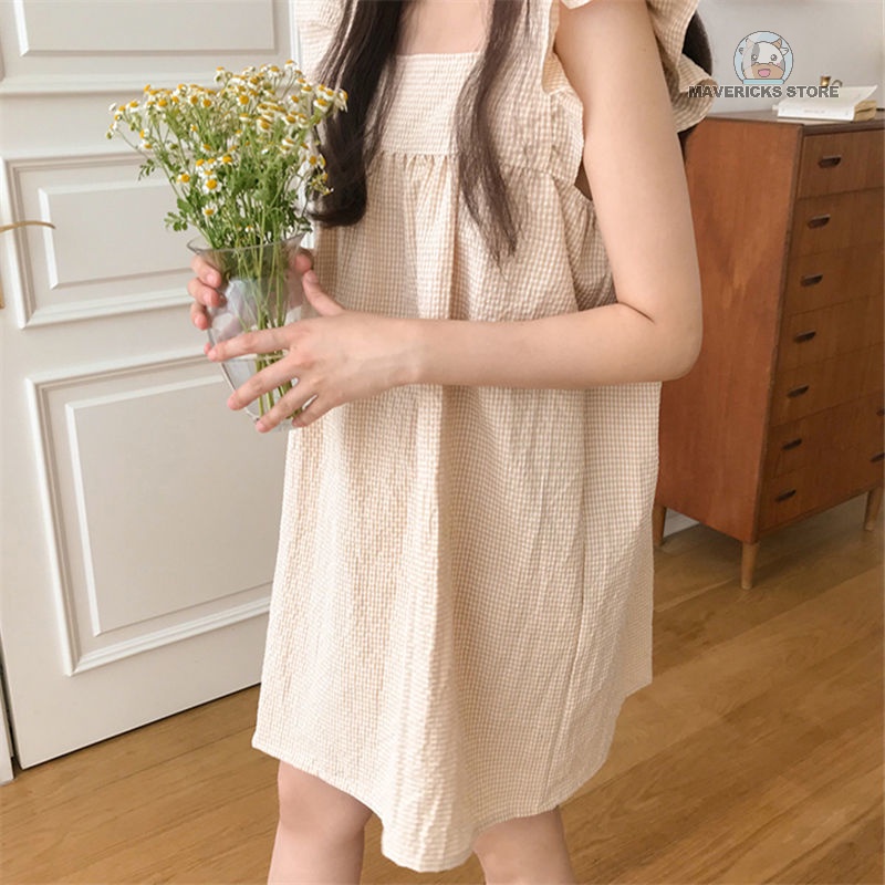 Bộ đồ ngủ ngắn hai mảnh màu trơn kiểu Nhật Bản dễ thương thời trang mùa hè cho nữ
