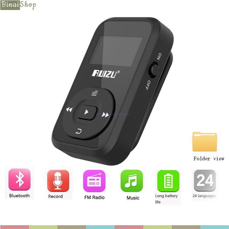 [Mã ELHACE giảm 4% đơn 300K] Ruizu X26 - Máy Nghe Nhạc Lossless Thể Thao, Hỗ Trợ Ghi Âm, FM, Bluetooth 4.0 (8GB)