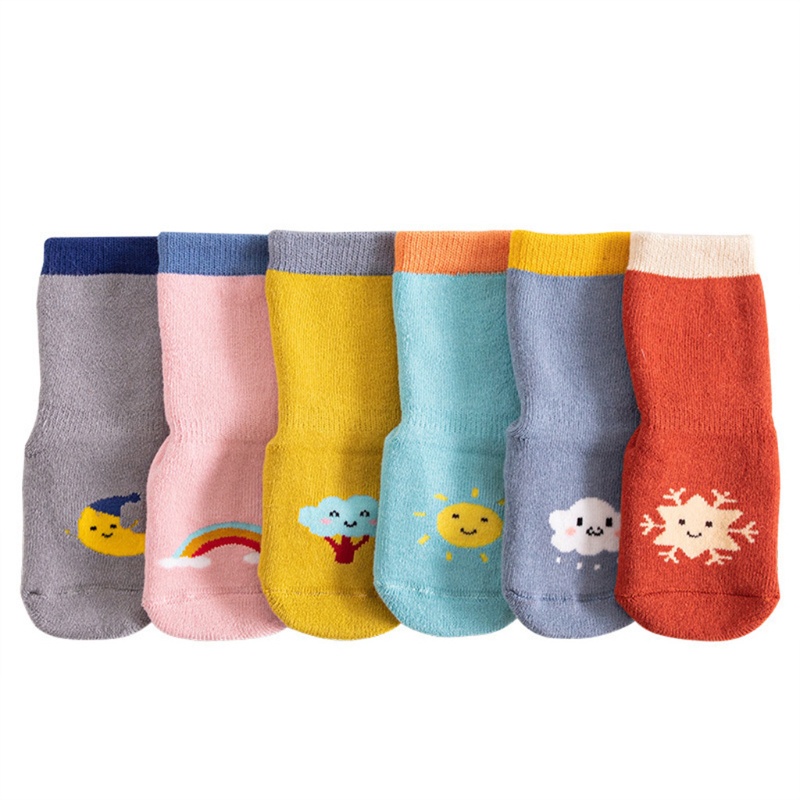 Vớ Cotton Chống Trượt Giữ Ấm Cho Bé Trai Gái Mừng Năm Mới