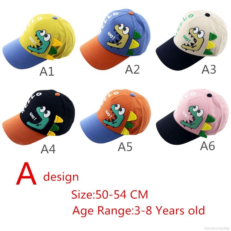 Mũ Lưỡi Trai Hoạ Tiết Khủng Long Hoạt Hình Cho Bé