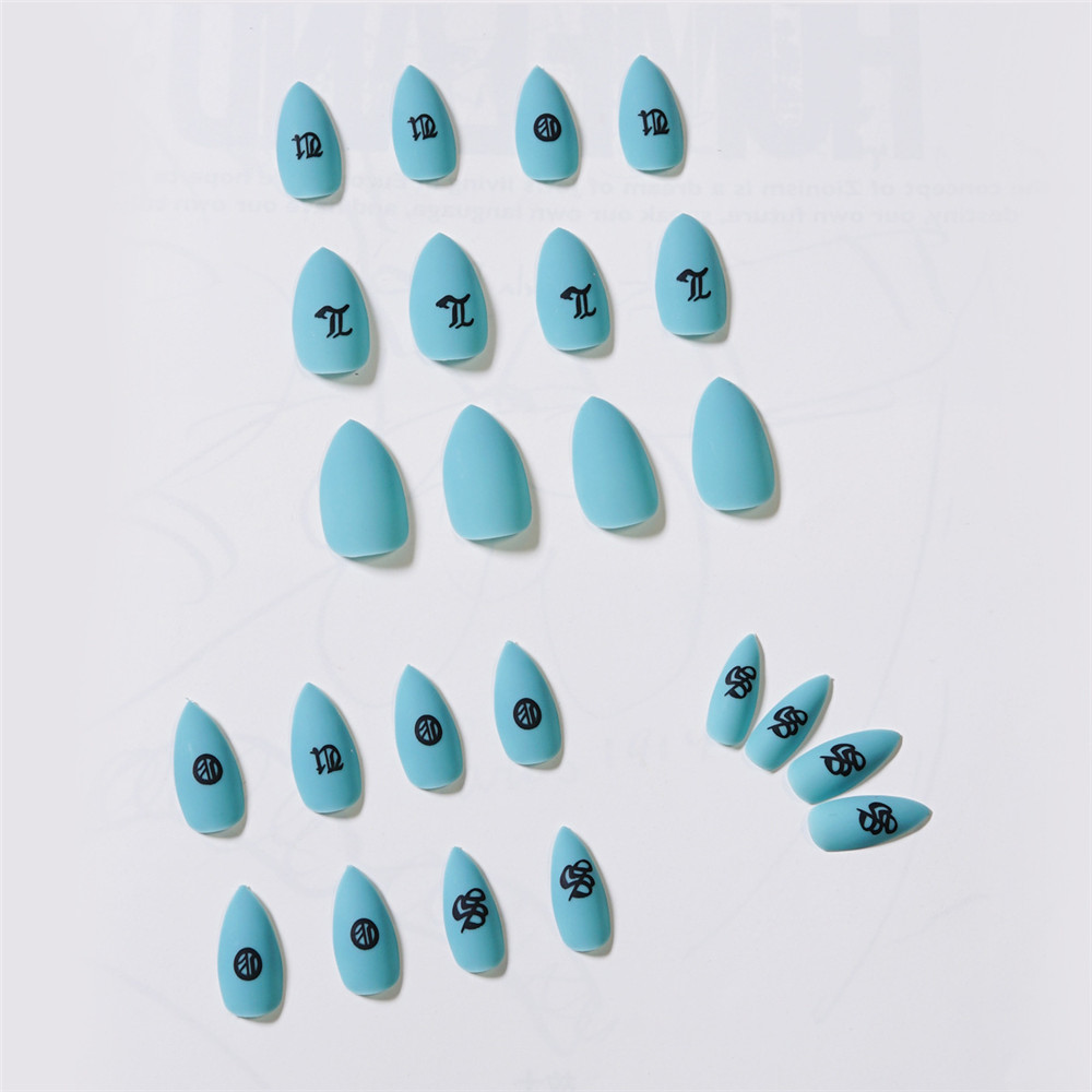 (Hàng Mới Về) Set 24 Móng Tay Giả 3d Chống Nước Kèm Keo Dán Tiện Dụng