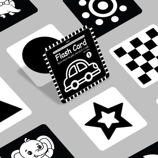 Bộ 6 thẻ kích thích thi giác cho trẻ từ  giúp bé phát triển toàn diện 14cm