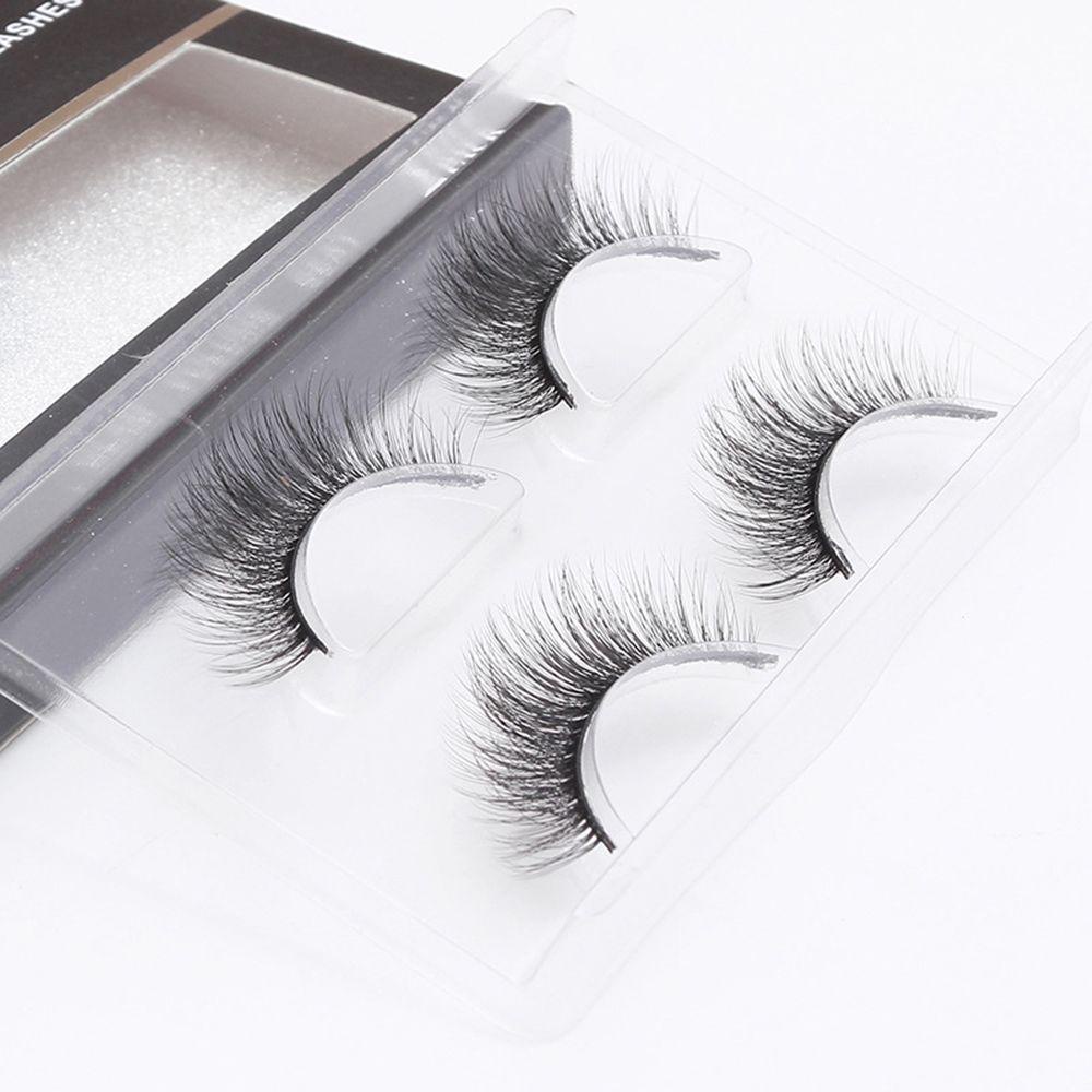 OCEANMAP False Eyelashes 2 Pairs for Stage Party Volume 3D Mink Eyelashes Mink Lashes Makeup Tool Cross Thick