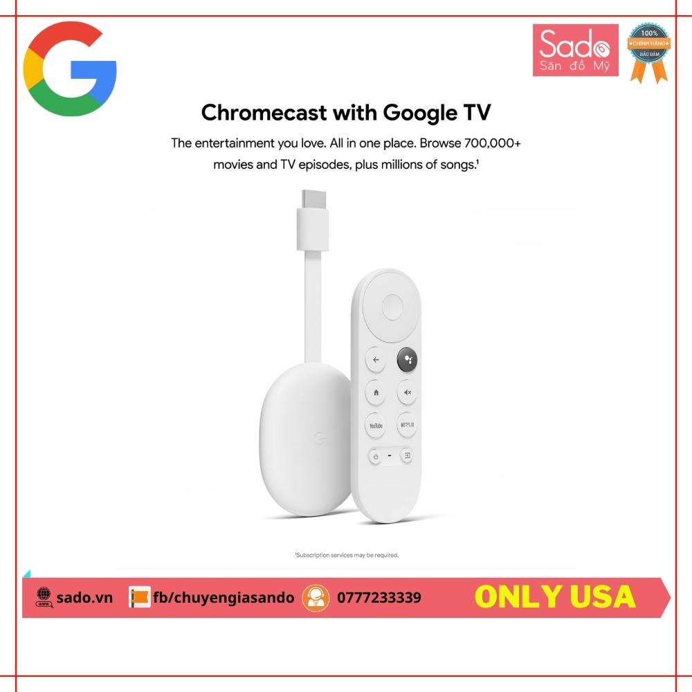 Google Chromecast With Google TV 4K HDR biến TV thường thành Smart TV, điều khiển giọng nói tiếng Việt
