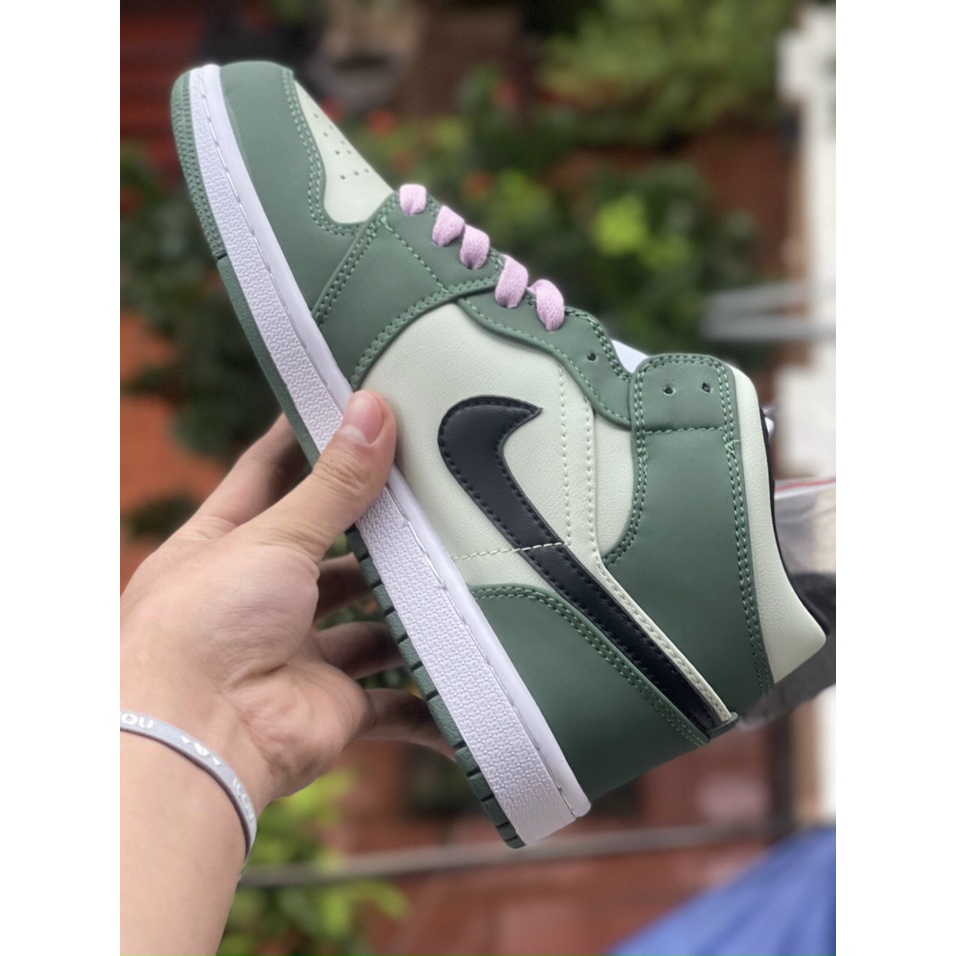 (Full Box + Sale ) Giày Thể Thao Air Jordan 1 Mid SE Dutch Green Cổ Siêu Đẹp Dành Cho Nữ | BigBuy360 - bigbuy360.vn