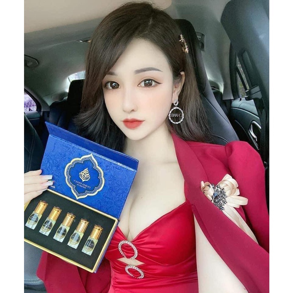 Tinh dầu nước hoa dubai mini dạng lăn 5ml chính hãng, Set 5 chai tinh dầu dubai lưu hương lâu, Hương thơm sang trọng