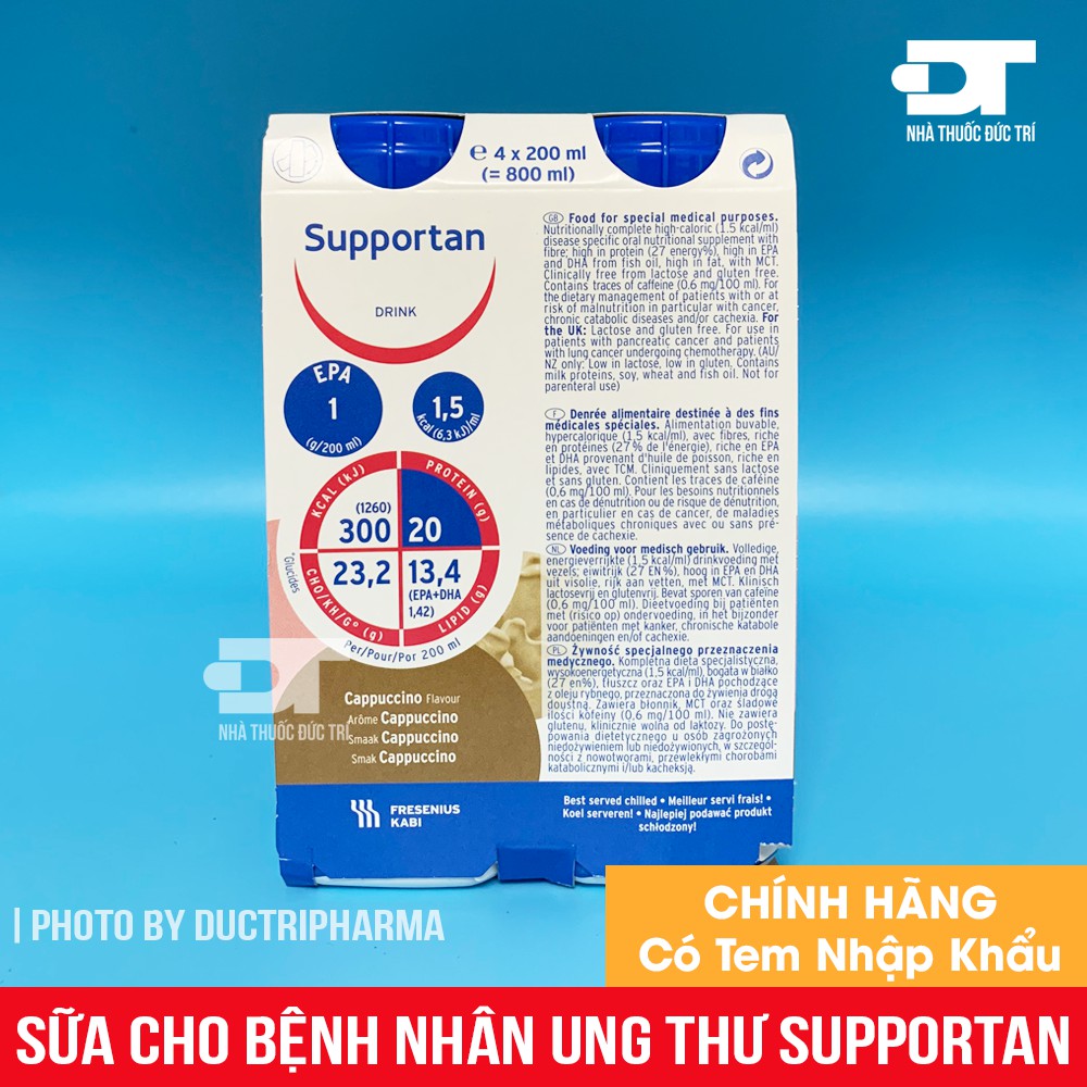 Sữa Supportan Cappuchino cho người bệnh ung thư