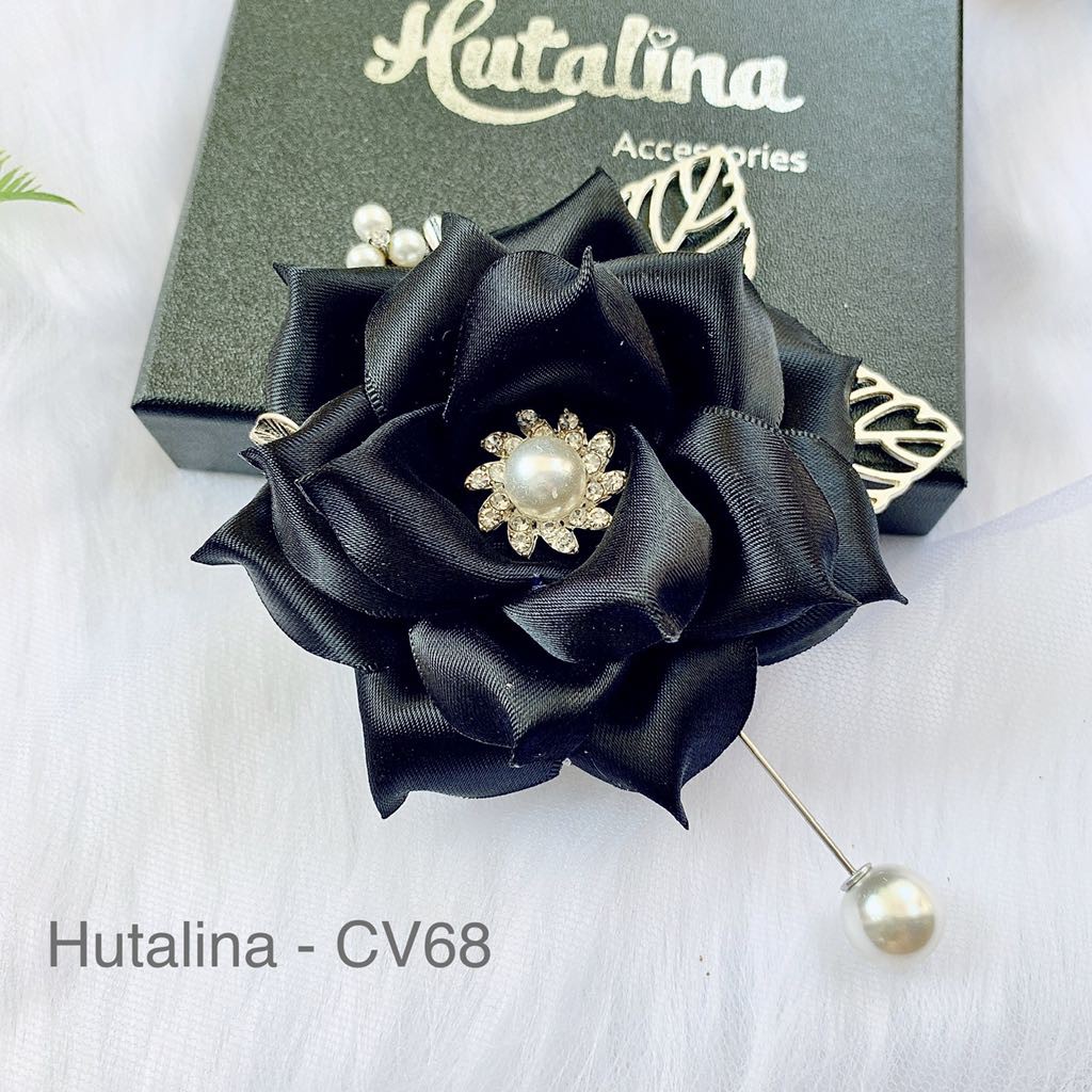 [ Ảnh Thật video ] - Hoa cài Váy HOA HỒNG Handmade Hutalina CV68