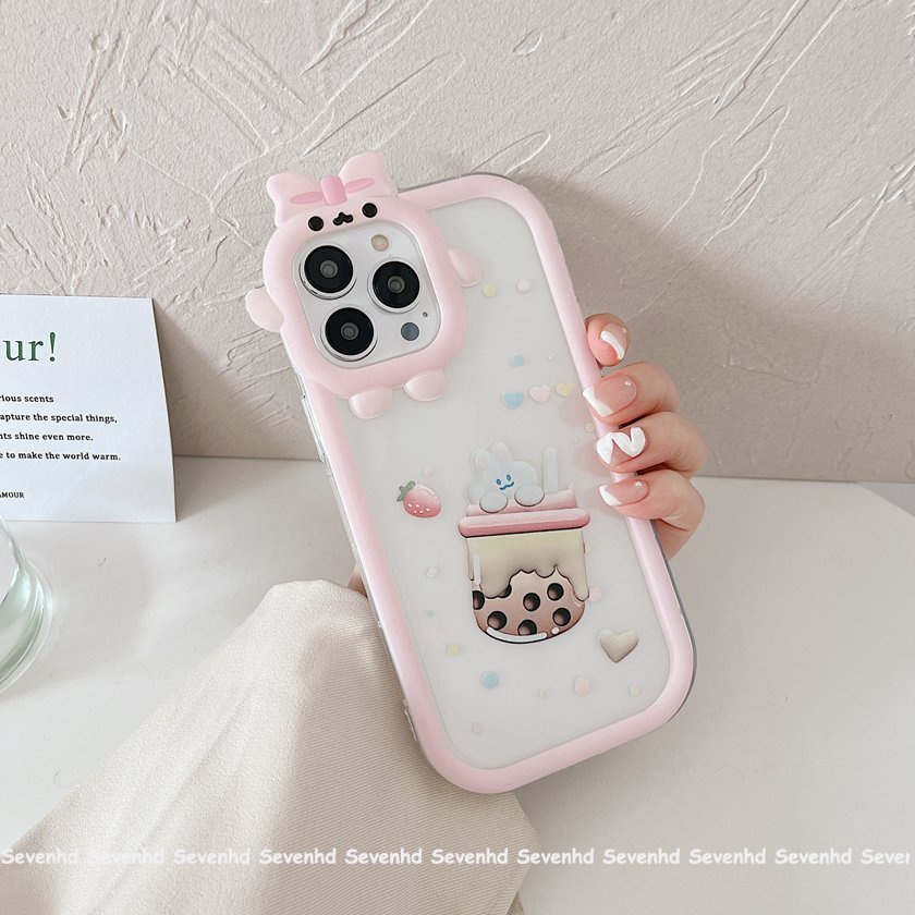 Ốp Điện Thoại Họa Tiết Thỏ Hoạt Hình Cho iPhone 14 13 12 11 Pro Max Xs Max Xr X 7 8 6 6s Plus