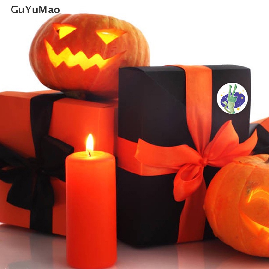 Bộ 500 Nhãn Dán Trang Trí Hình Bí Ngô Halloween 1 / 1.5 Inch