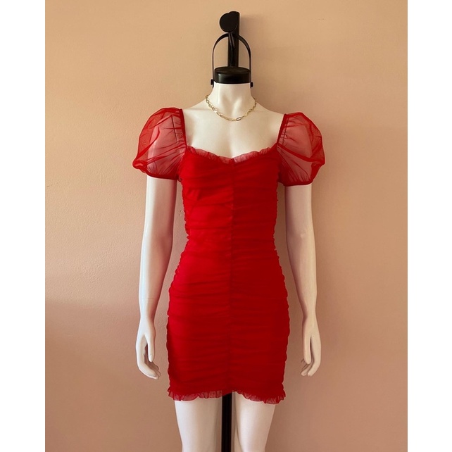Đầm body nữ ren lưới nhún H&m auth săn sale